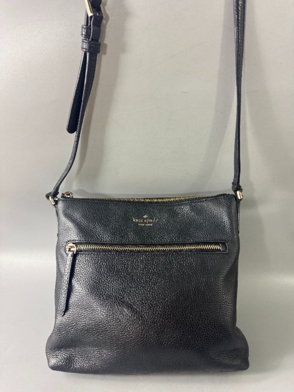 Kate Spade NY Shirley Large Black Pebbled Leather Crossbody Bag